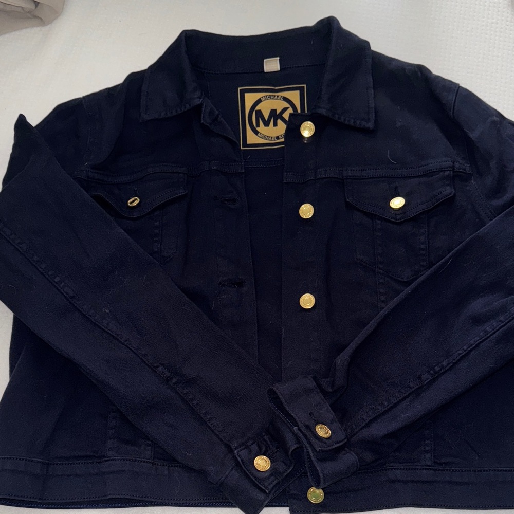 Michael Kors Navy Jacket with Gold Accents